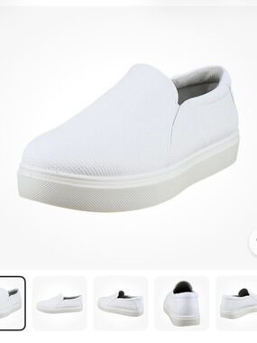 Dr Scholl’s White Canvas Slip-On Madison Cloud Shoes Sneakers New Boxed 7 Wide